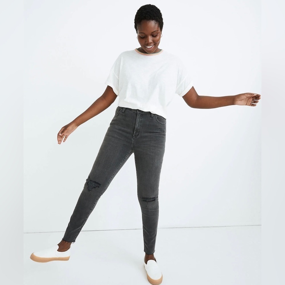 Madewell Curvy High-Rise Skinny Jeans in Black Sea size 26 NEW